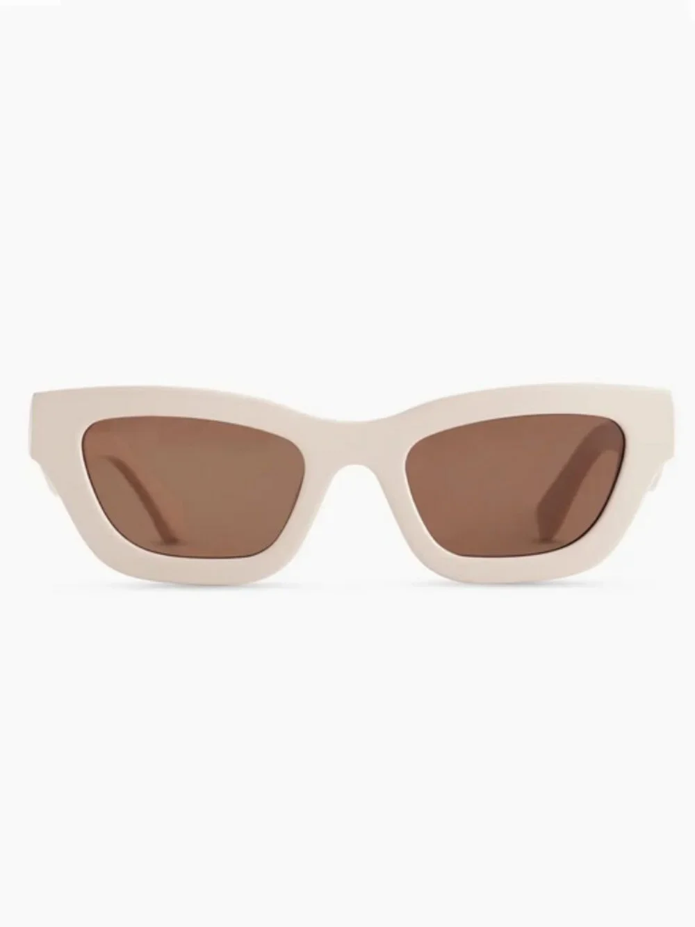 New! Quince Jackie Polarized Acetate Cateye Sunglasses Cream with Brown Lenses